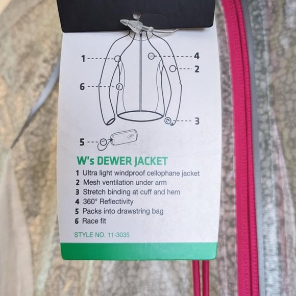 NEW Performance Dewer Jacket, Ultralight/Vented/Reflective/Packable, W's Size M - Picture 7 of 7